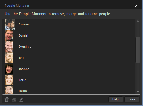 Facial recognition - people manager