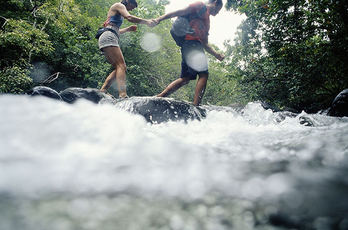 couple in river candid photography