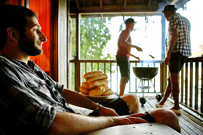 Friends with BBQ candid photography