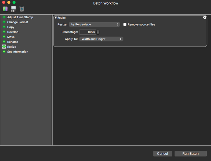 Resize images
